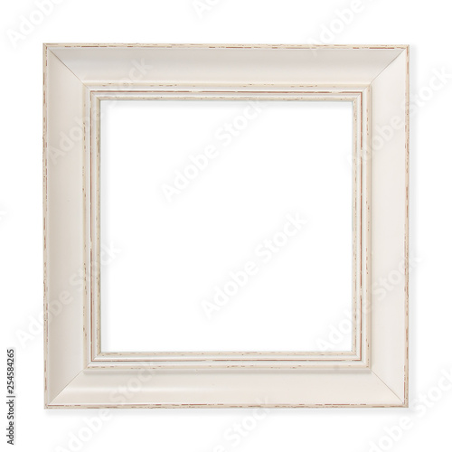white wooden frame isolated on white