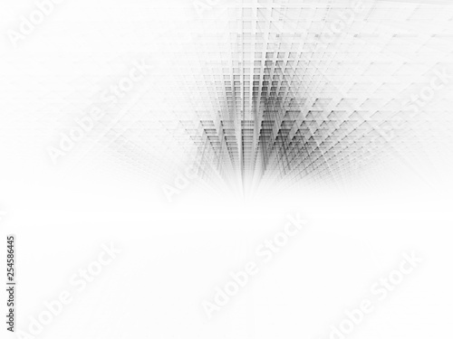Abstract black on white background element. Fractal graphics 3d illustration. Science or technology concept.