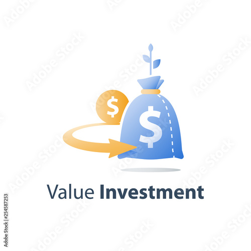 Return on investment, budget planning, cash loan, earn more money, income growth, long term savings account, pension fund payment