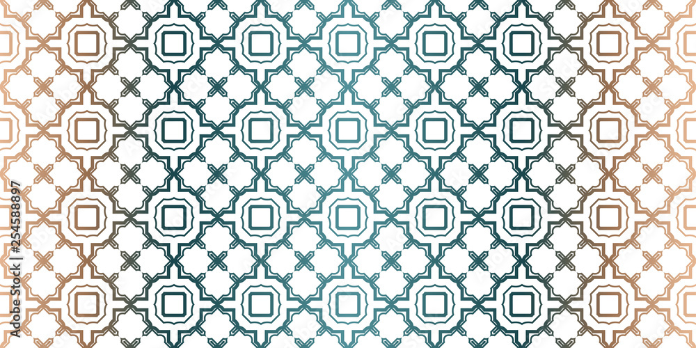 Modern Decorative Seamless Traditional Geometric Pattern. Vector Colored Illustration. Paper For Scrapbook. Brown green color
