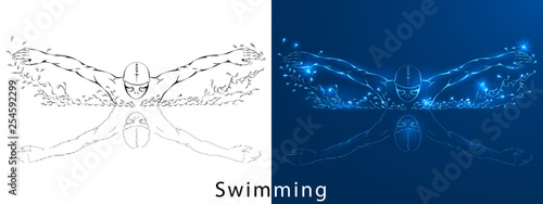 the swimmer a vector illustration with