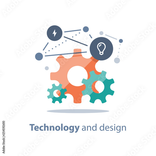 Design solutions, innovative technology, team work concept, new business, start up development, system integration