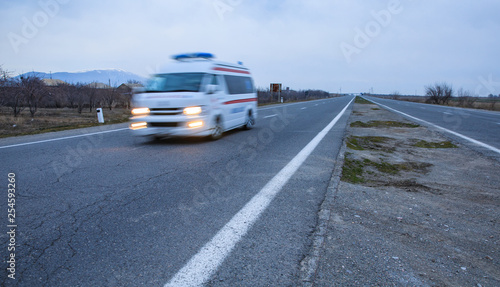 ambulance truck in road