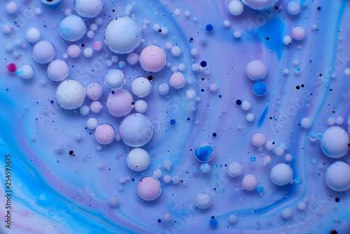 abstract background of colored drops of water and oil