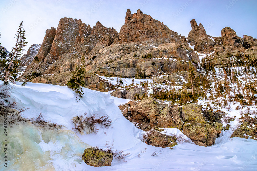 Snowshoeing to the Top of Sky Pond in Rocky Mountain National Park in