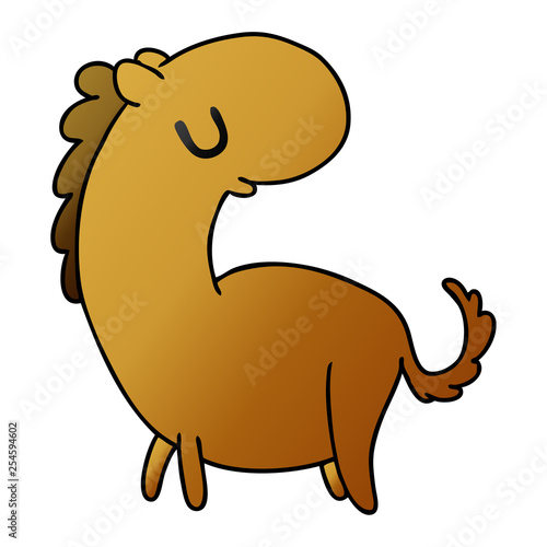gradient cartoon kawaii of a cute horse