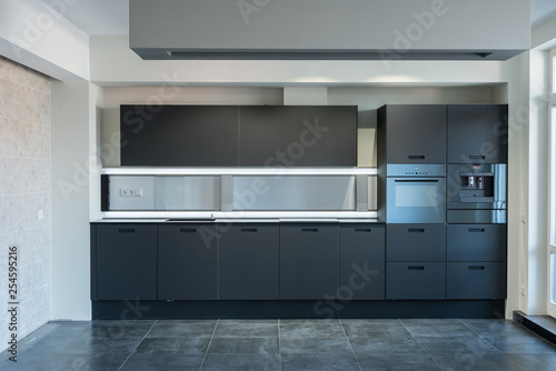 Modern stylish kitchen in black