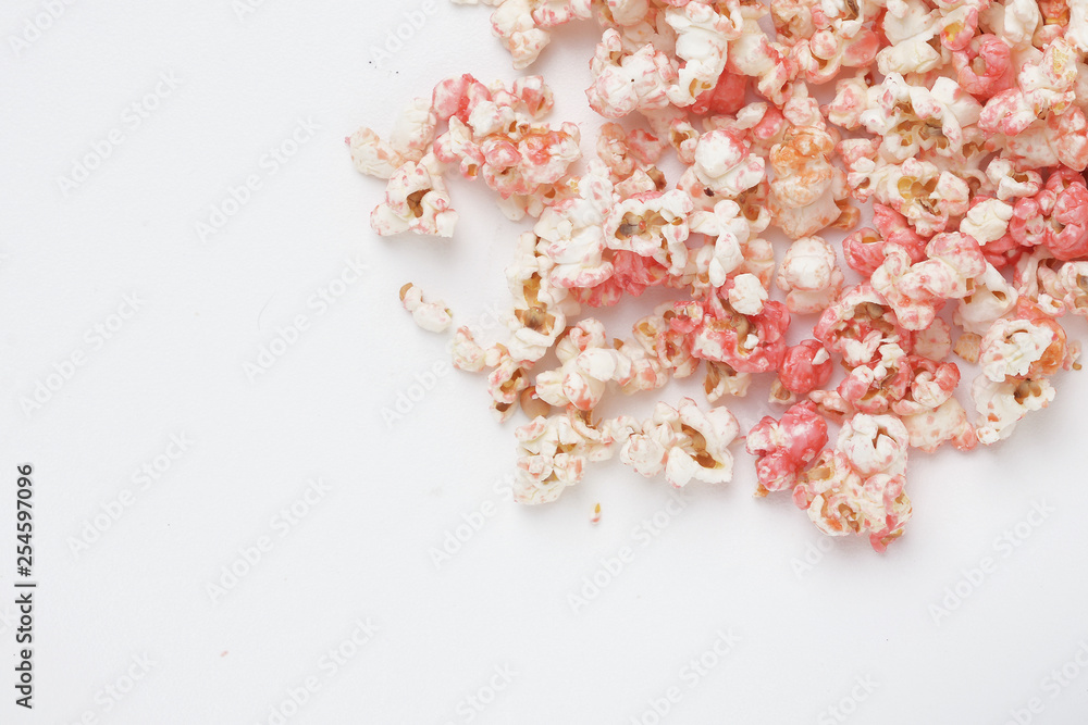 strawberry popcorn in white background strawberry popcorn in white background