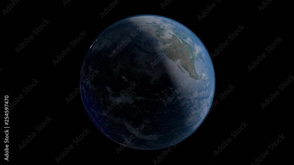 Earth. Planet seamles looping. Rotating globe, shining continents with accented edges. Animation with depth of field and glow. The earth makes a complete revolution around its axis Earth. Planet seamles looping. Rotating globe, shining continents with accented edges. Animation with depth of field and glow. The earth makes a complete revolution around its axis