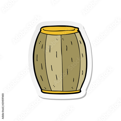 sticker of a cartoon beer barrel