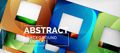 Background with color squares composition, modern geometric abstraction design for poster, cover, branding or banner