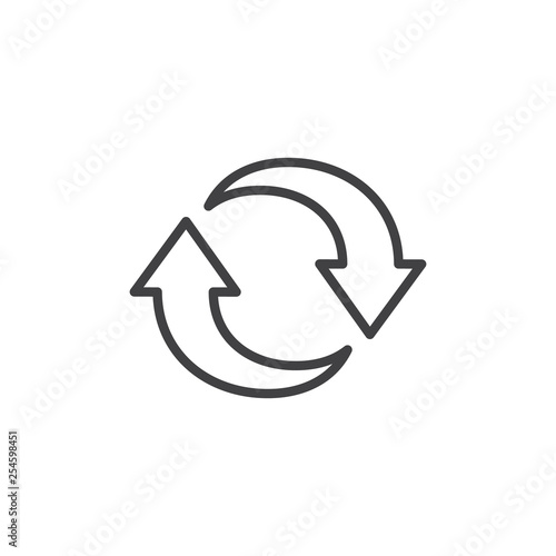 Free Download Synchronization arrows line icon. linear style sign for mobile concept and web design. Refresh rotate arrow outline vector icon. Symbol, logo illustration. Pixel perfect vector graphics - GFXLoad