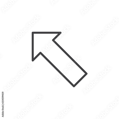 Diagonal arrow up line icon. linear style sign for mobile concept and web design. Upward arrow outline vector icon. Symbol, logo illustration. Pixel perfect vector graphics