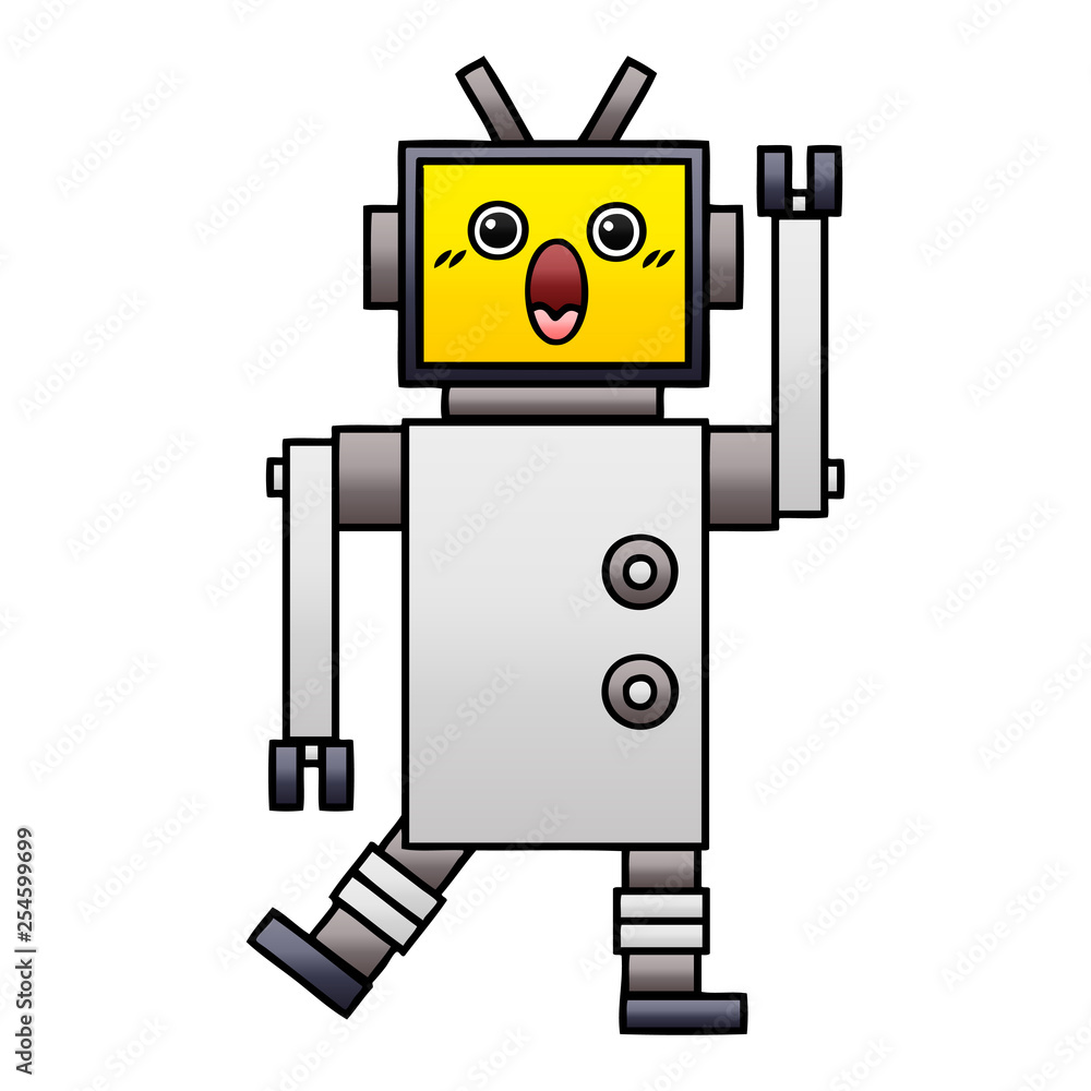 gradient shaded cartoon robot gradient shaded cartoon robot