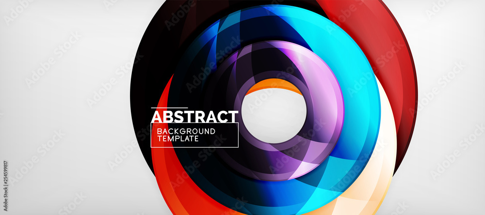 Modern geometric circles abstract background, colorful round shapes with shadow effects Modern geometric circles abstract background, colorful round shapes with shadow effects