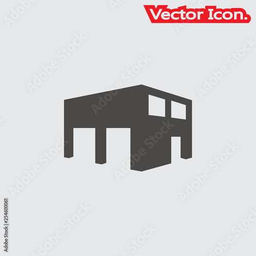 warehouse icon isolated sign symbol and flat style for app, web and digital design. Vector illustration.