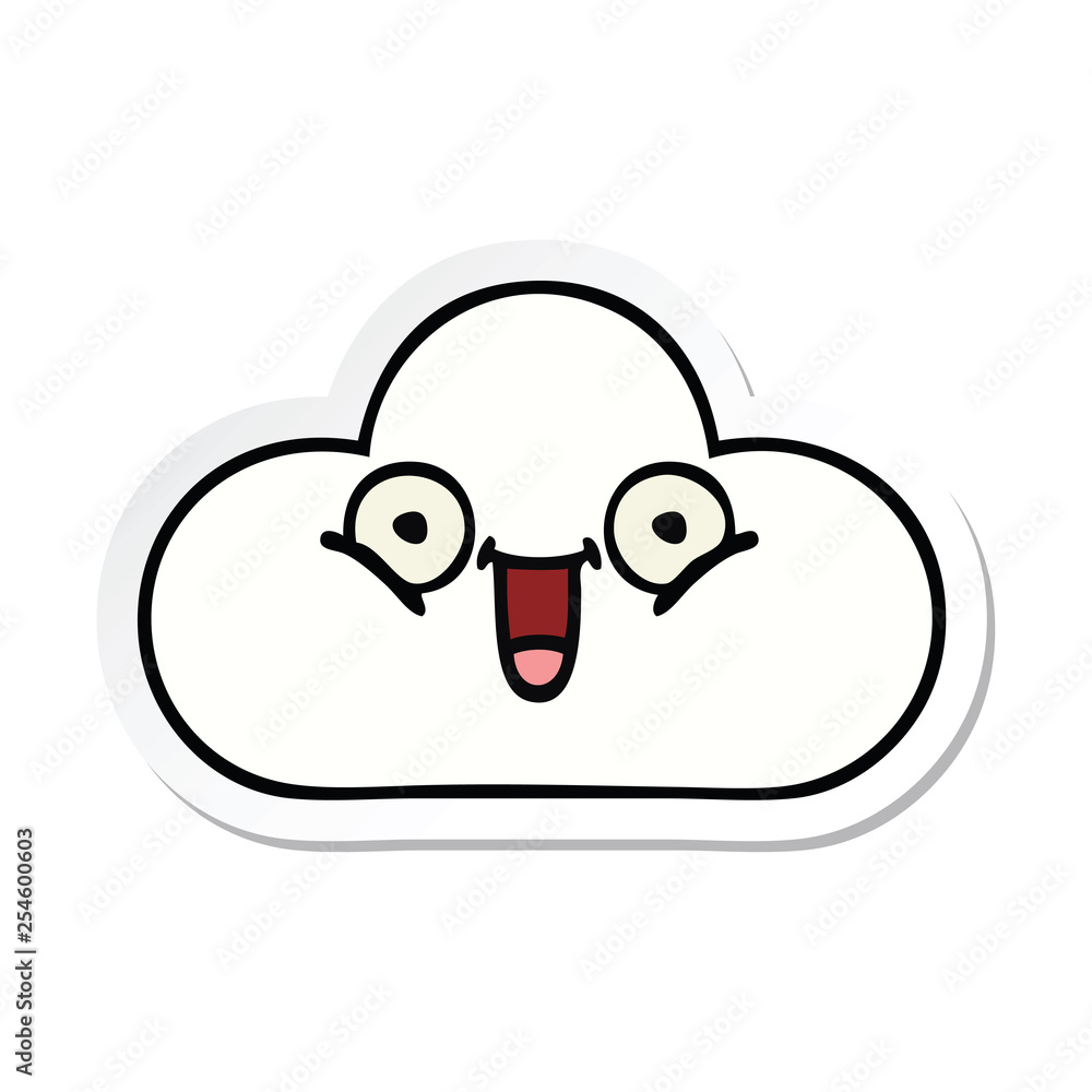sticker of a cute cartoon white cloud sticker of a cute cartoon white cloud