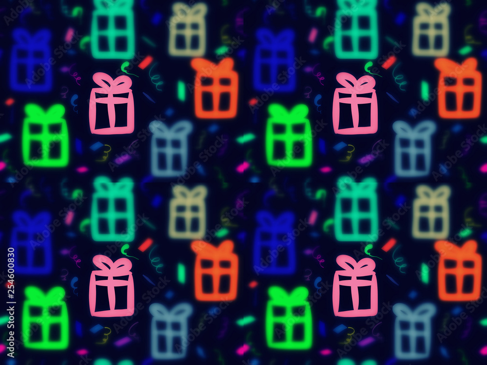 Gift box seamless pattern, Repeating design background Gift box seamless pattern, Repeating design background