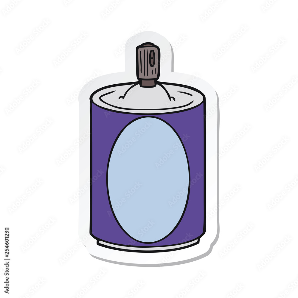 Obraz premium sticker of a cartoon aerosol spray can