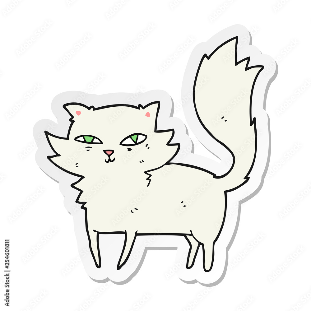 sticker of a cartoon cat sticker of a cartoon cat