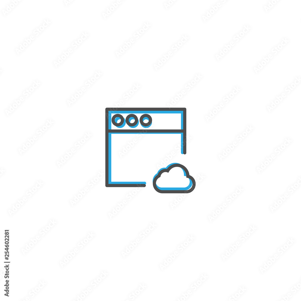 Browser icon design. Interaction icon line vector illustration Browser icon design. Interaction icon line vector illustration