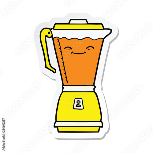 sticker of a cartoon food processor