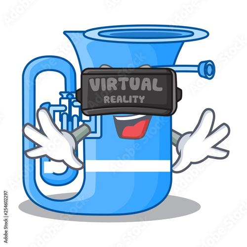 Virtual reality tuba in the shape funny cartoon