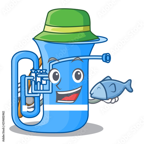 Fishing tuba in the shape funny cartoon