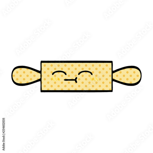 comic book style cartoon rolling pin