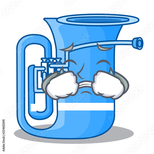 Crying tuba in the shape funny cartoon