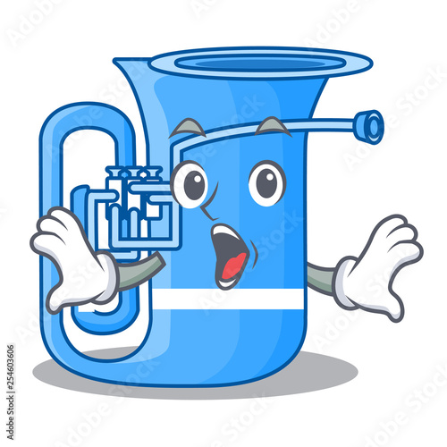 Surprised tuba in the shape funny cartoon