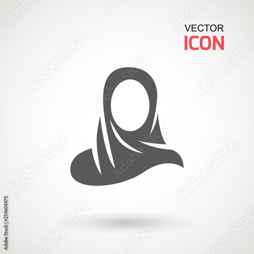 Women wearing hijab icon. Avatar icon in flat style. Muslim woman. Muslim Girl Avatar. Asian Traditional Hijab.
