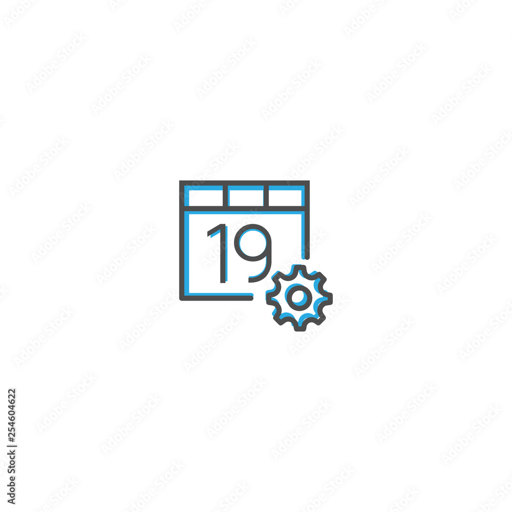 Calendar icon design. Interaction icon line vector illustration Calendar icon design. Interaction icon line vector illustration