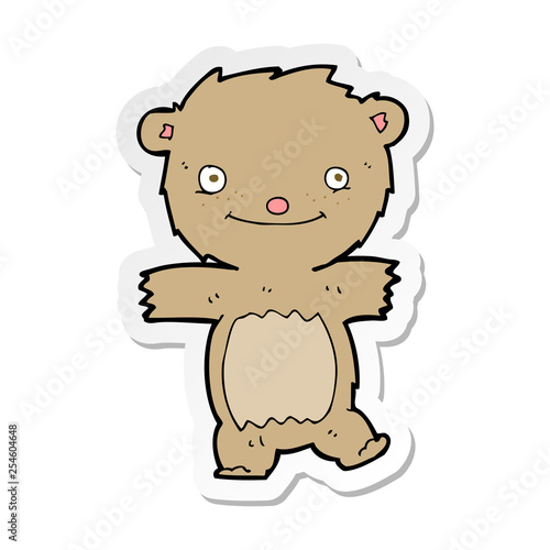 sticker of a cartoon teddy bear