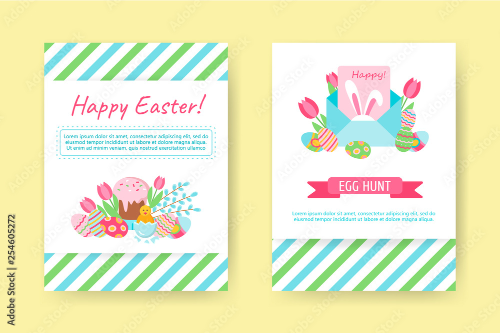 Happy Easter greeting cards.