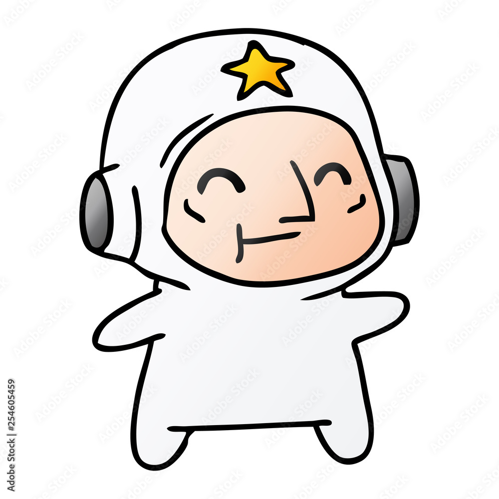 Obraz premium gradient cartoon of an older astronaut