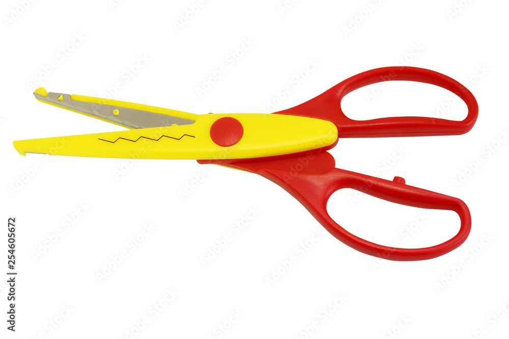 zig zag scissors for craft work isolated on white background, pinking shears zig zag scissors for craft work isolated on white background, pinking shears