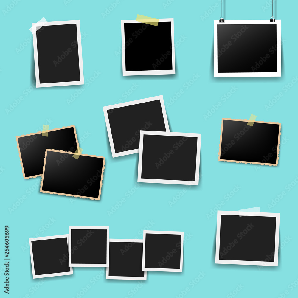 Photo Frame Big Set With Mint Background Photo Frame Big Set With Mint Background