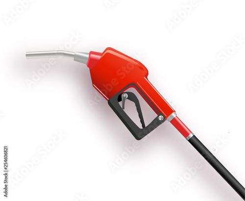 Fuel dispenser in simple 3D style. Vector illustration isolated on white background