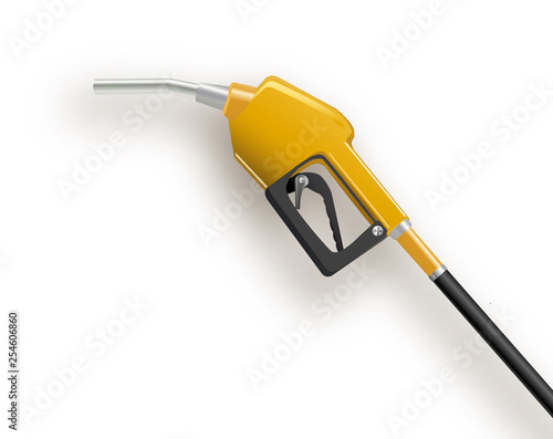 Fuel dispenser in simple 3D style. Vector illustration isolated on white background