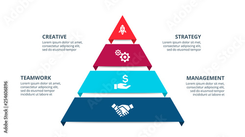 Business data visualization. Process chart. Abstract elements of graph, diagram with 4 steps, options, parts or processes. Vector business template for presentation. Creative concept for infographic