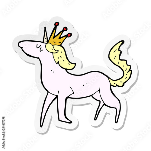 sticker of a cartoon unicorn © lineartestpilot