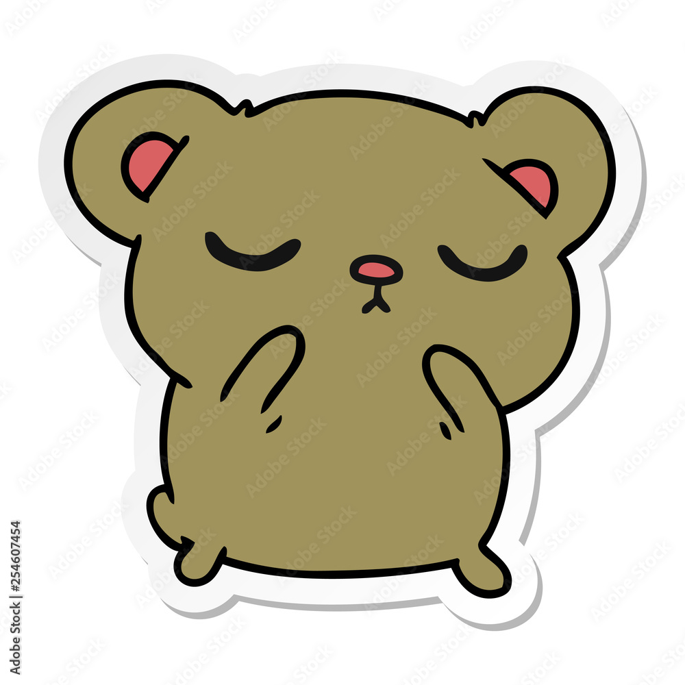sticker cartoon of a cute bear sticker cartoon of a cute bear