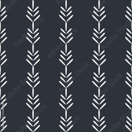 Vector Folk Wheat Design seamless pattern background.