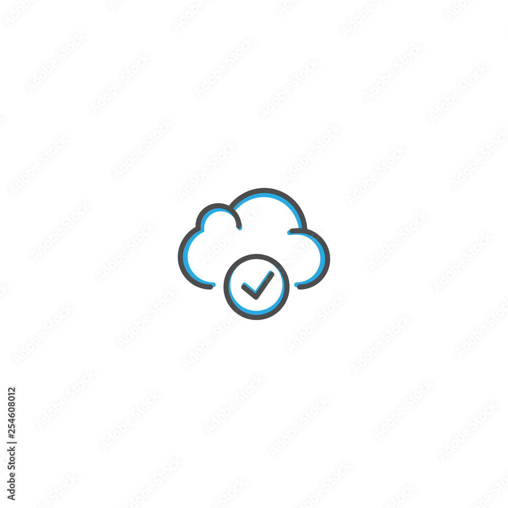 Cloud Computing icon design. Interaction icon line vector illustration Cloud Computing icon design. Interaction icon line vector illustration