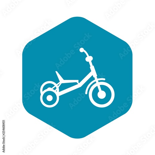 Tricycle icon in simple style isolated on white background