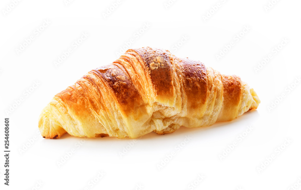 Croissant Top view on white background Croissant Top view on white background