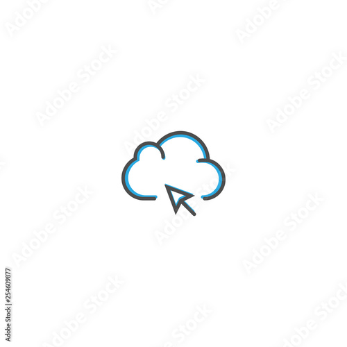 Cloud Computing icon design. Interaction icon line vector illustration