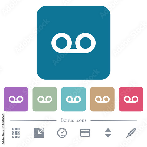 Voicemail flat icons on color rounded square backgrounds photo