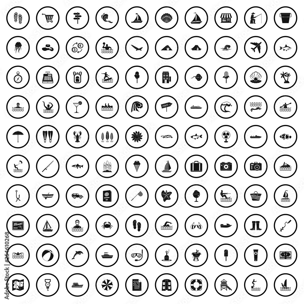100 water recreation icons set in simple style for any design vector illustration 100 water recreation icons set in simple style for any design vector illustration